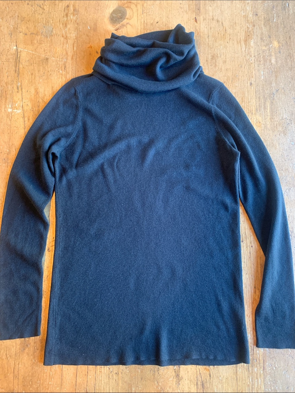 Banana Republic Black Cowl Neck Silk Cotton Wool Sweater